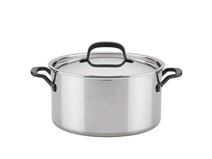 KitchenAid 30002 5-lagig verkleidet Suppentopf aus poliertem Edelstahl mit Deckel