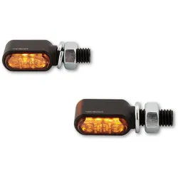 HIGHSIDER pro Little Bronx LED Indicator Gehäuse Schwarz / Linse Rauchgrau (Paar), Vorn & Hinten