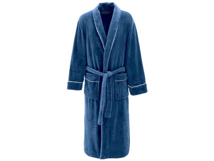 Peignoir polaire mixte avec passepoil denim s