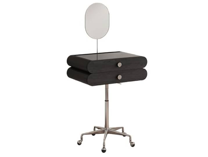 LIBANGRONG-888 Schminktisch Beweglicher Schminktisch Retro Kleiner mit Spiegel Vanity Table Set(Schwarz)