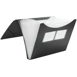 Foldersys Fächermappe - 12 Fächer (stabil) schwarz, 33.4x23.5x2.8 cm