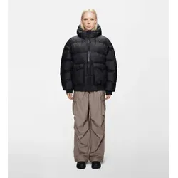 Rains Unisex. 16990 Hohe Bomberjacke Puffer W3T3 schwarz (XL), Lässig, Polyester