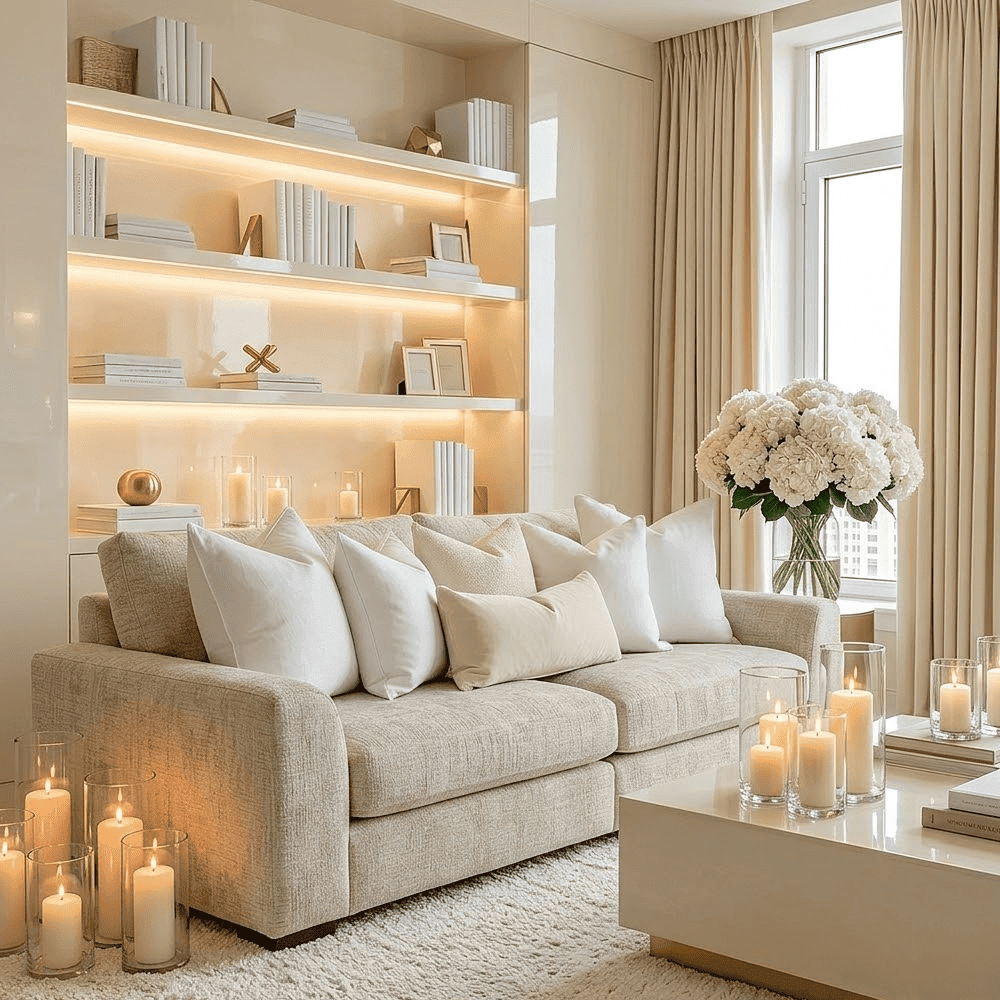 Sienna Ivory Textured Chenille Sofa Range, 4 Seater