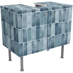 WASCHBECKENUNTERSCHRANK Metro Fliesen Keramikoptik Dunkelblau 60/55/35 cm
