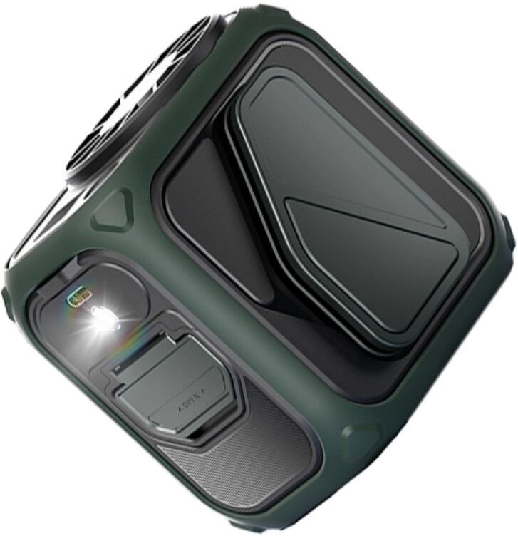 INF Tragbarer Taillenventilator mit digitaler Anzeige – wiederaufladbarer Hals- und Taillenventilator mit LED-Licht und Grün
