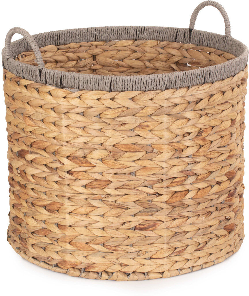 Highland Dunes Wicker Round Rope Border Storage Basket Brown 42cm H x 45cm W x 45cm D