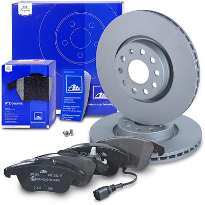 Ate Bremsscheiben+Ceramic Beläge Vorne Belüftet [Hersteller-Nr. 10698463] für Audi, VW, Seat