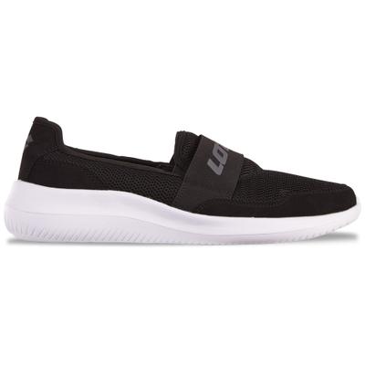 Slipper LOTTO, Herren, Gr. 41, schwarz (schwarz, dunkelgrau), Kunstfaser, Synthetik, unifarben, Schuhe Slipper, - mit bequemer Memory-Foam Innensohle