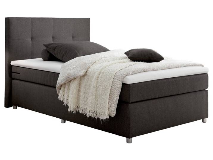 Esposa Boxspringbett MANOLO, grau, Stoff