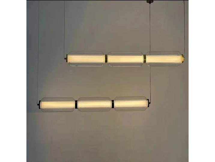 Lustre en verre nordique pour hôtel, salon, restaurant haut de gamme, combinaison pour escalier, décoration intérieure, longs luminaires suspendus