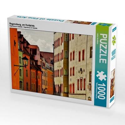 CALVENDO Puzzle Regensburg, am Haidplatz. | 1000 Teile Lege-Größe 64x48cm Foto-Puzzle für glückliche Stunden