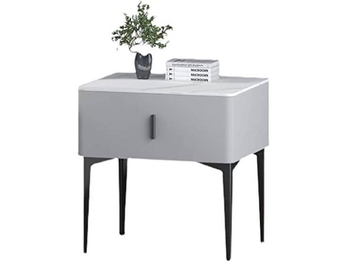 YCCHAH Bett mit Stauraum Nordic Fashion Nachttisch Wohnzimmer Schlafzimmer Schrank Marmor Arbeitsplatte Schließfach mit Schublade Desktop(A)