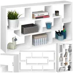tectake® Wandregal, Retro-Stil, unsichtbare Aufhängung, 85 x 48 x 16 cm