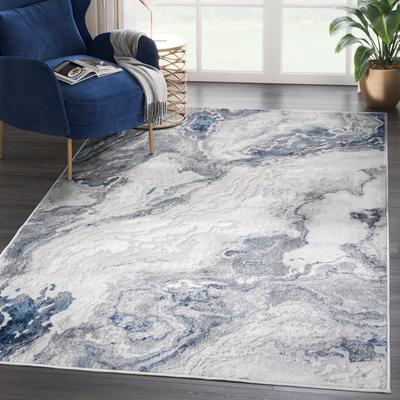 Abani Rugs Abani Atlas Collection ATL150B Abstract Marble Grey Area Rug