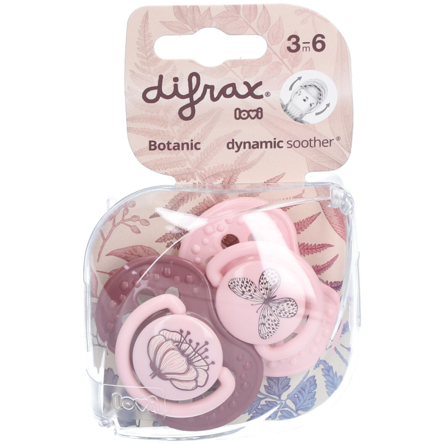 Difrax Fopspeen Dynamic Botanic 3-6m 2 St Sauger