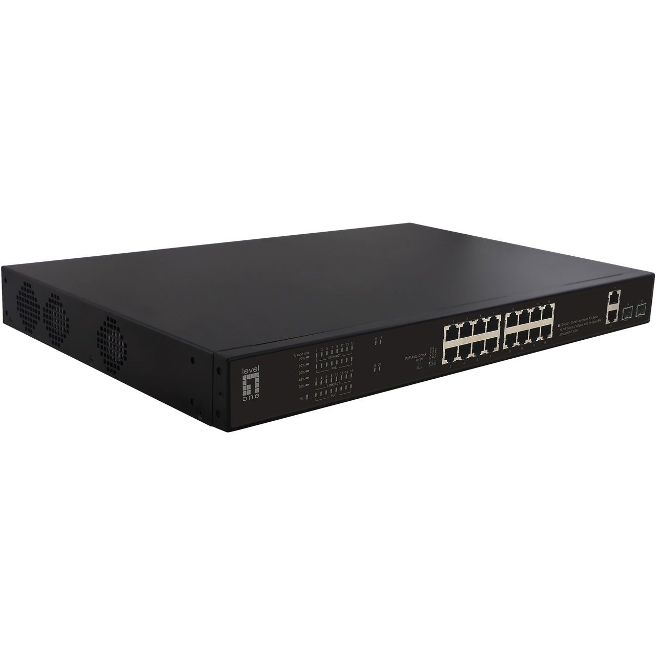 LevelOne Switch 20x FE FGP-2031 2xGE 2xGSFP 270W 802.3 PoE