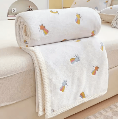 Inspire Curations Soft Coral Fleece Multifunctional Nap Blanket white other