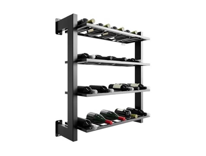 MetaloPro Weinregal Metall – Flaschenregal für 36 Weinflaschen – Robustes Design, Weinständer für Küche, Keller oder Bar – Schwarz