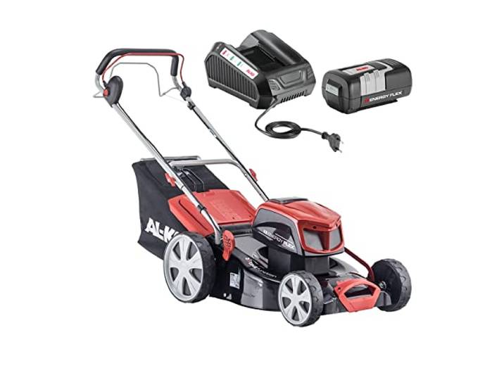 AL-KO Akku-Rasenmäher 46.9 Li SP Energy Flex (Li-Ion Akku 40 V/4 Ah, 46 cm, Radantrieb, Stahlblechgehäuse, inkl. Akku und Ladegerät, zentrale Schnitthöhenverstellung, für Rasenfläche bis 400 m²)