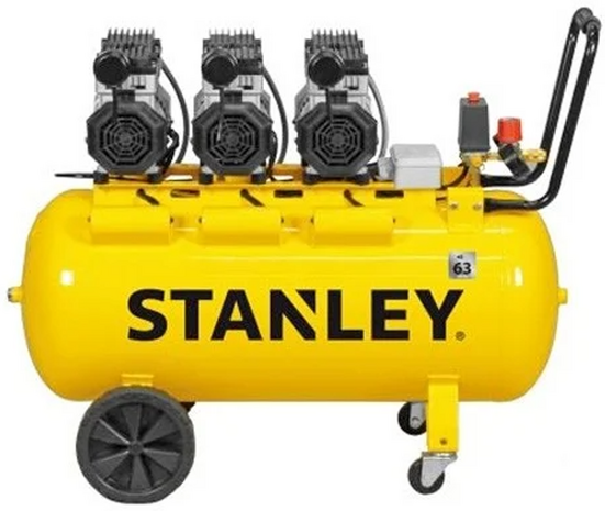 Stanley DST 370/8/100-3 - Compressore aria elettrico monofase silenziato, oil-less - Motore 3 HP - 100 lt