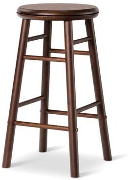 "Costway 24"" Swivel Bar Stools Set of 2 with Footrests & Crossbars-Walnut"
