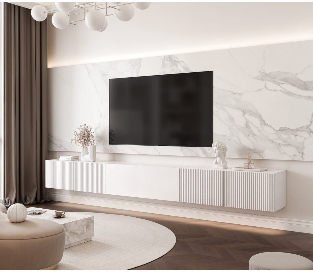 17 Stories TV Stand for TVs up to 88" White Matt 88"
