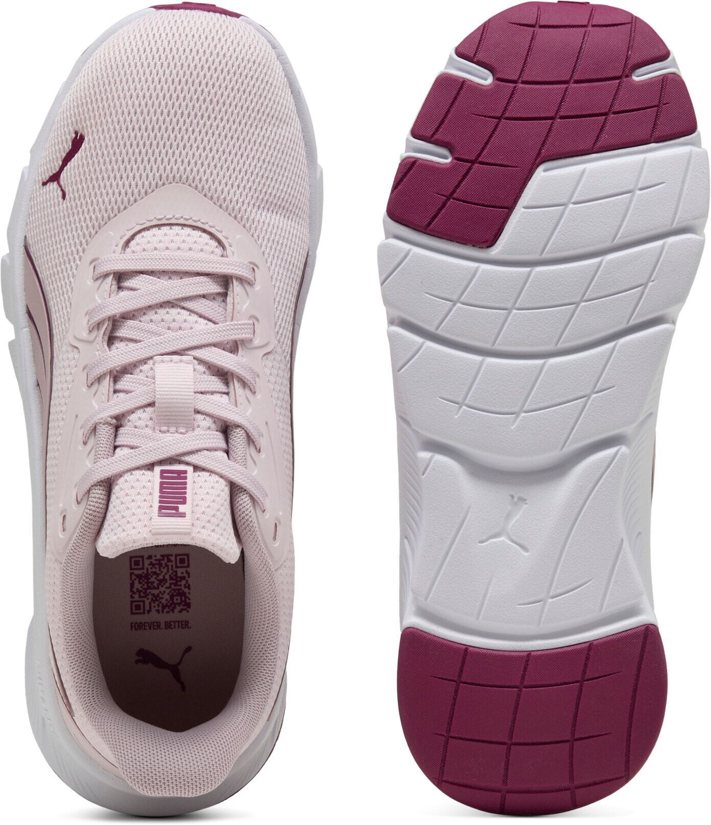 Laufschuh PUMA "FLEXFOCUS LITE MODERN", Gr. 39, Textil, rosa (powder pink, fuchsia glow, puma weiß), Schuhe Laufschuh, für sportlichen Alltag, atmungsaktives Obermaterial