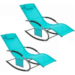SoBuy, Liegestuhl, 2-er Set Gartenliege (150 cm)