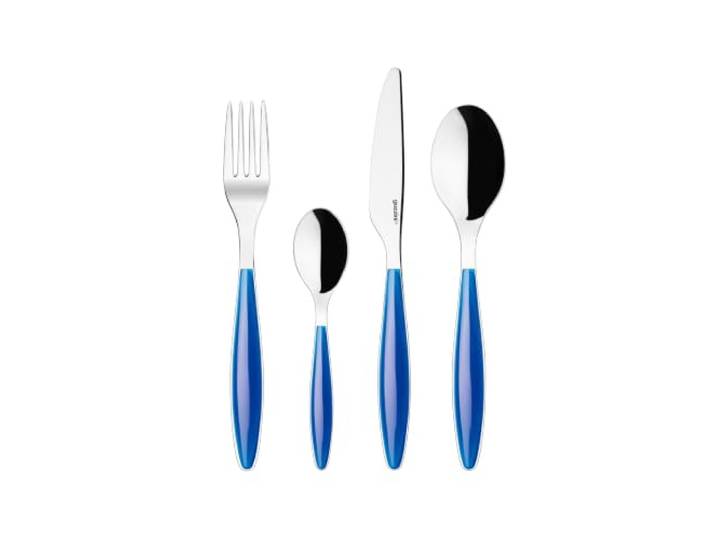 Guzzini - Feeling, 24-Teiliges Besteckset - Mediterranen Blau, 15,8 x 7,5 x h25,5 cm - 23000076