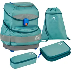 finkid BUDDY CLASSIC 4tlg. Schulranzenset - trellis/deep teal Koffer24