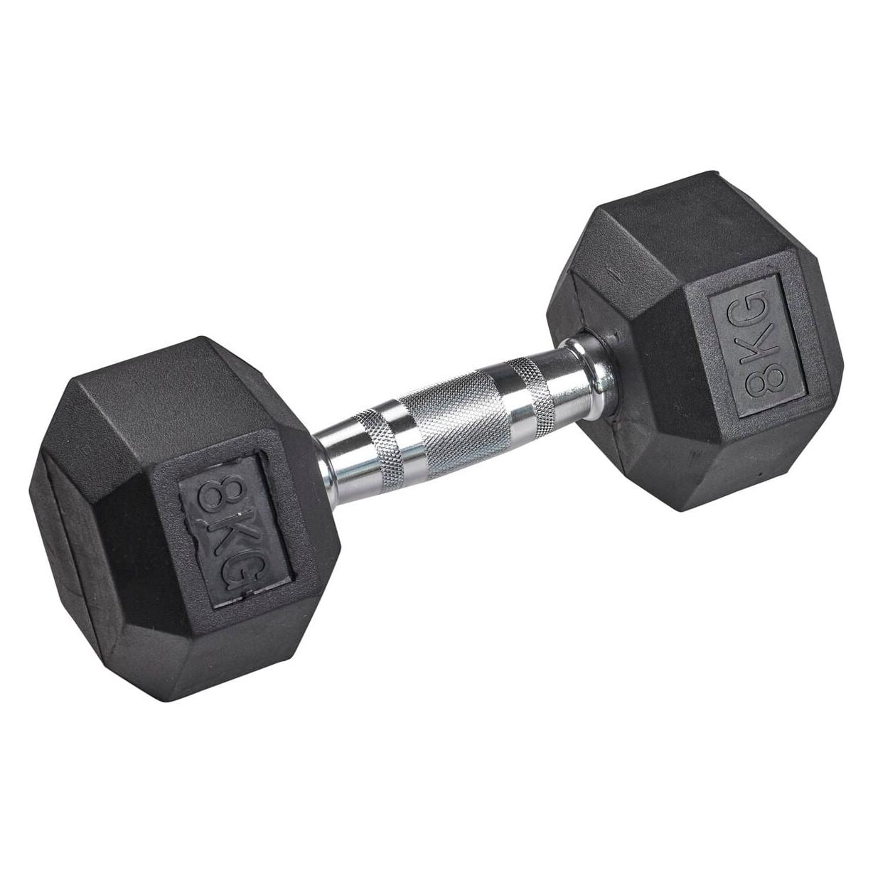 Tanga Sports Gummi-Kurzhantel HEX, 8 kg (1 x 8 kg) (OK1013 / F-1652)