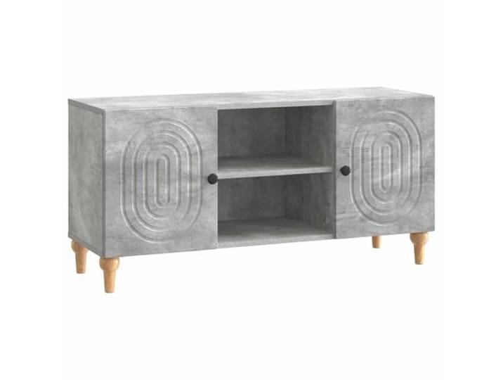 KGFHERENB TV-Schrank Betongrau 102 x 34,5 x 50 cm Holzwerkstoff Lowboard Stilvoller Fernsehschrank mit Türen und Einlegeboden für Wohnzimmer und Schlafzimmer.