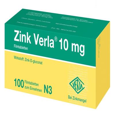 Zink Verla 10 mg Filmtabletten 100 St