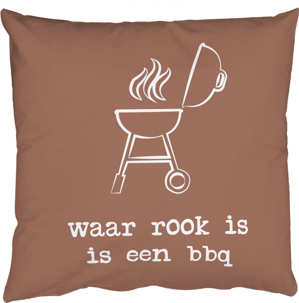 Sierkussen met quote Waar rook is is een BBQ - 50 x 50 cm
