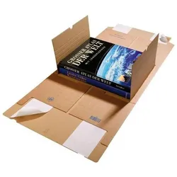 Transpak, Versandkarton + Versandbox, Medienverpackung Gigafix Masse 230x165x20-80mm braun SK-Verschluss passend für B5 (25 Stk., 23 x 16.50 x 8 cm)