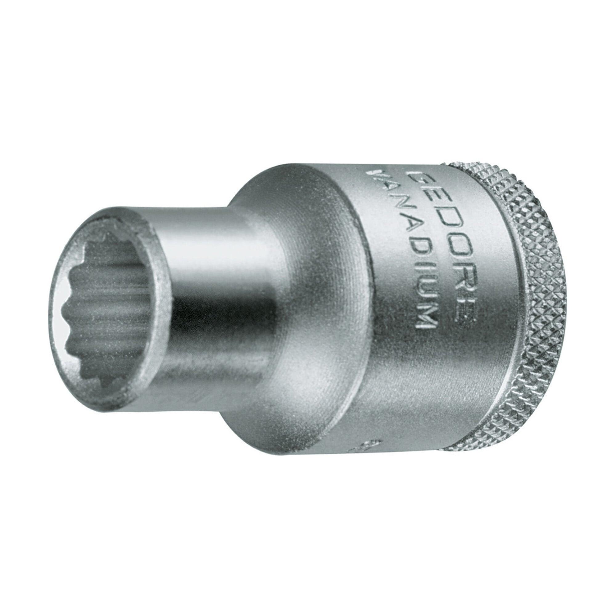 Gedore Steckschlüsseleinsatz, Nuss, 1/2 Zoll 12,5 mm Antrieb, 12-kant, 28 mm Weite, Werkzeug, D 19 28, Stahl verchromt (6135250)
