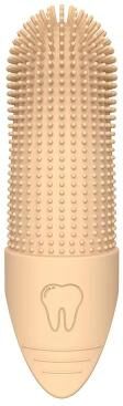 Uplifted Finds Dog Finger Toothbrush Food Grade Silicone 360 Degree Cleaning For Dogs And Cats yellow