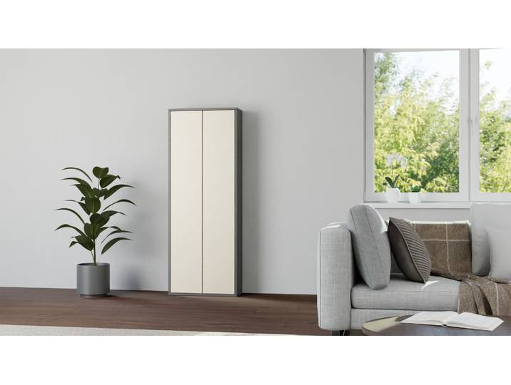 Adaptez le design de votre étagère haute sur mesure Mélaminé premium Gris basalte