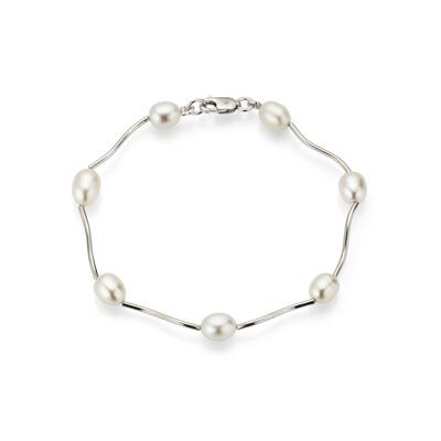 Silberarmband FIRETTI "Schmuck Geschenk Armschmuck Armkette", bunt (silberfarben, weiß), Armbänder, Damen, 19cm, Perlen Silber 925 (Sterlingsilber), Perlen, Silber 925 (Sterlingsilber), Silberarmband, Made in Germany - mit Süßwasserzuchtperle