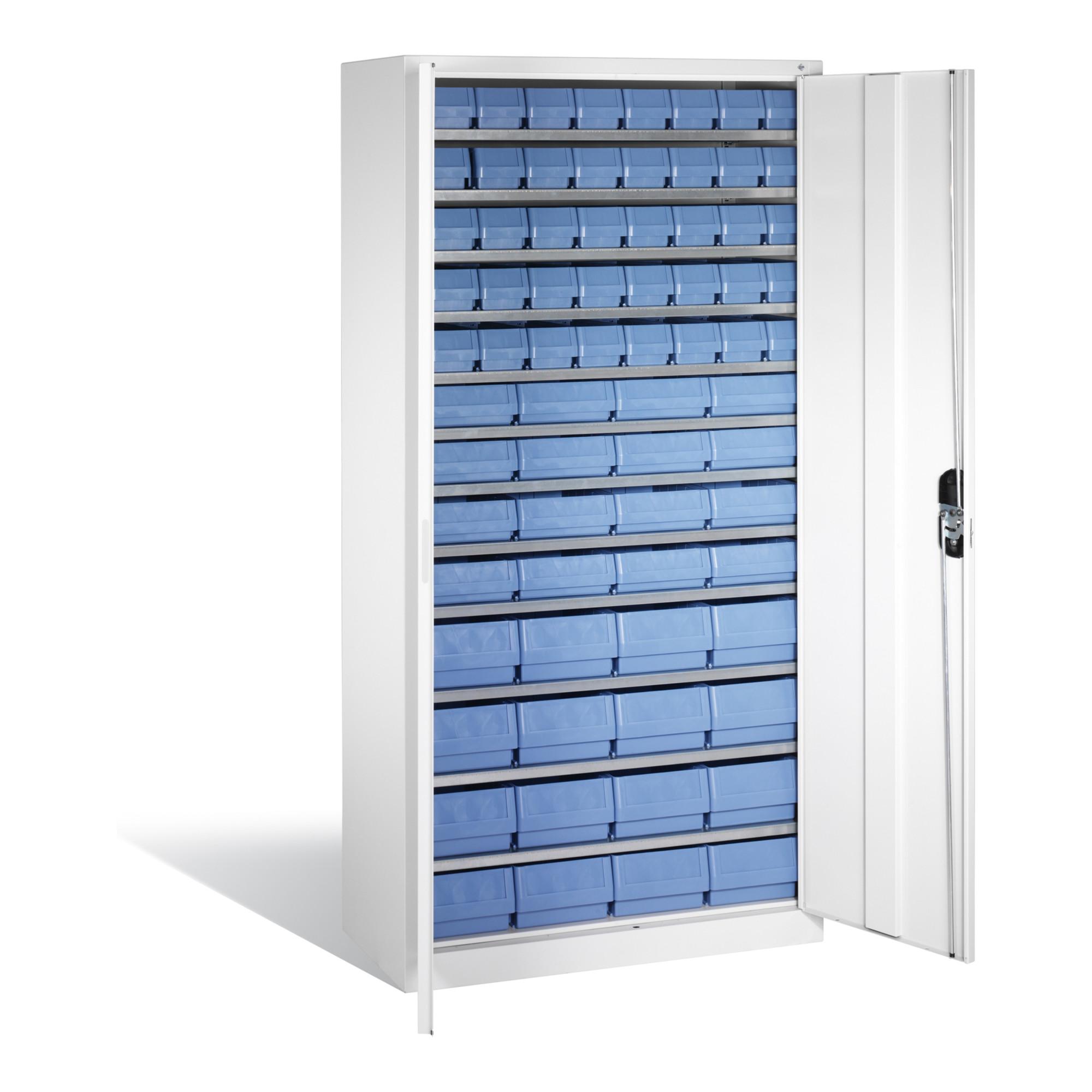 C+P Magazinschrank mit 72 Regalkästen, H1980xB1000xT420mm Front Lichtgrau Korpus Lichtgrau ; C + P Möbelsysteme (133144-28|S10050)