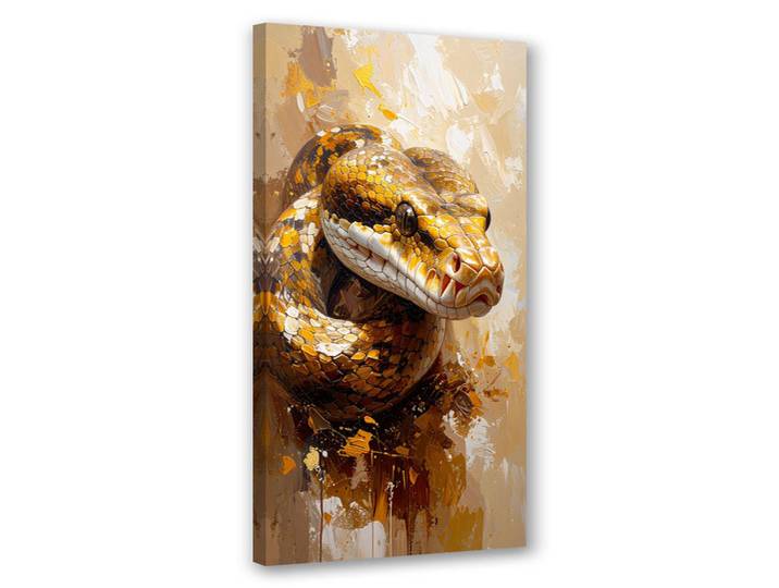 Feeby Leinwandbild Schlangenkopf Reptilien Tiere 40x80cm, Beige, Rechteckig, 40x80 cm, Bilder & Rahmen, Bilder, Leinwandbilder