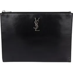 Saint Laurent Saint Laurent Black Leather Dokumentenmappe Koffer24