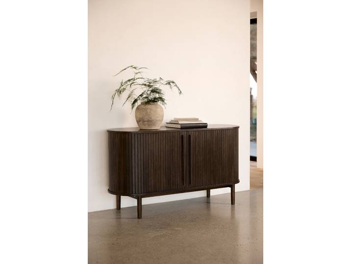 Furniertes Sideboard 140 x 76 x 45cm Holz/Braun/Eiche Dunkel