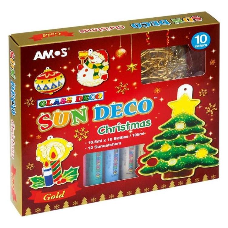 Fiorello Buntglasfarben 10 Farben + Weihnachts-Buntglasfarben AMOS (249091) (10.50 ml) (249091)