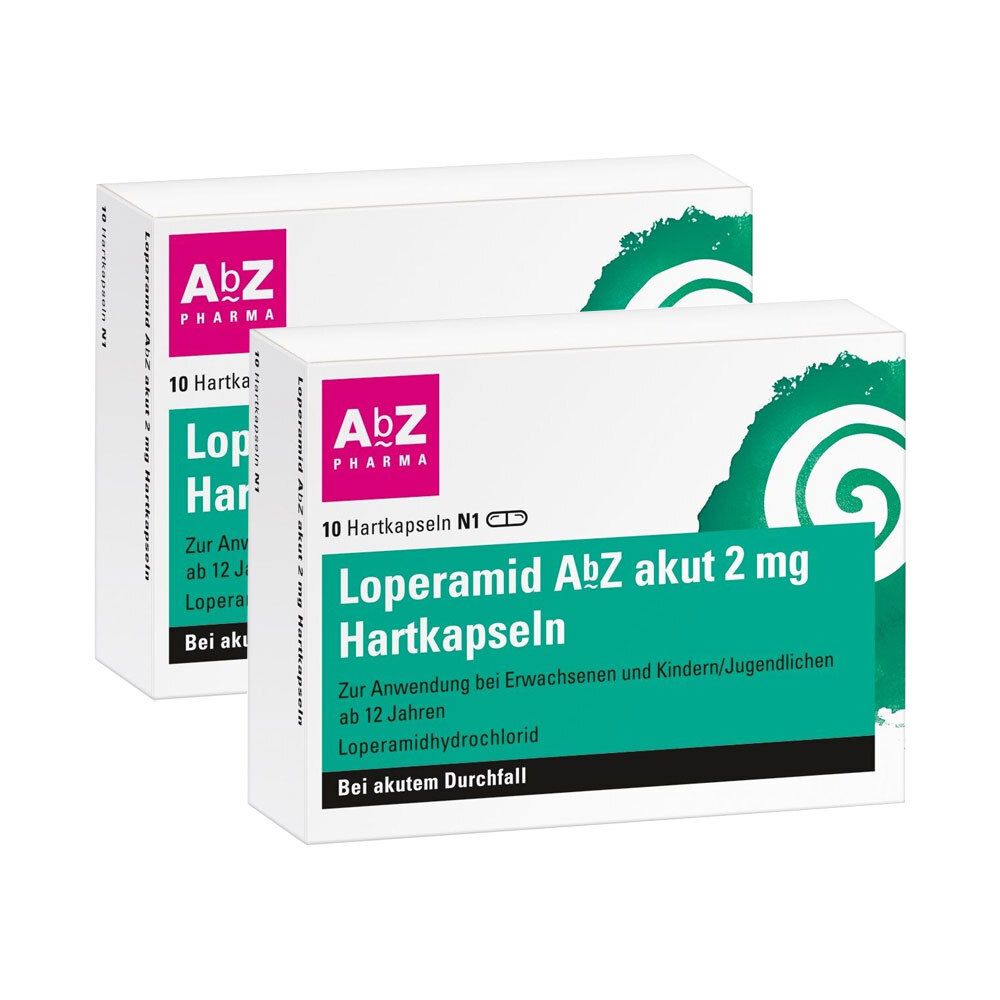Loperamid ABZ Akut 2MG HKP Doppelpack 2x10 St Hartkapseln