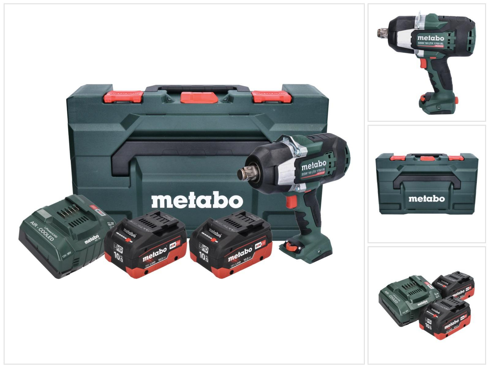 Metabo SSW 18 LTX 1750 BL Accuslagmoersleutel 18 V 1750 Nm 3/4 inch Borstelloos met 2x 10.0 Ah Accu, Lader en metaBOX