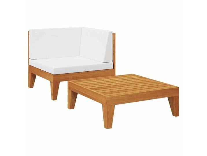 NEW 2025  Salon bas de jardin - GKK - Ensemble de 2 - avec coussins - Bois d'acacia solide GGK819
