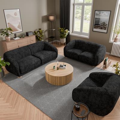 Furniture of America Lester 3-Piece Contemporary OEKO-TEX Fabric Sofa Set