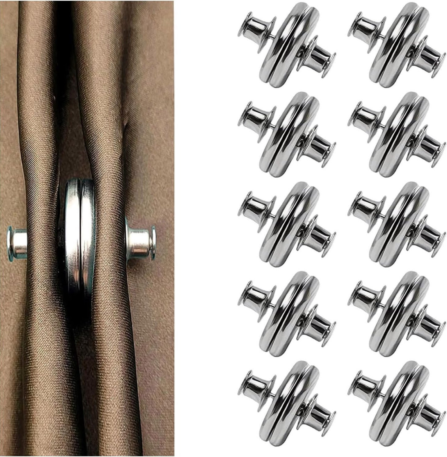 10 Paar Heavy Duty Magnetische Gordijn Clips Lekvrije Gespen voor de Slaapkamer