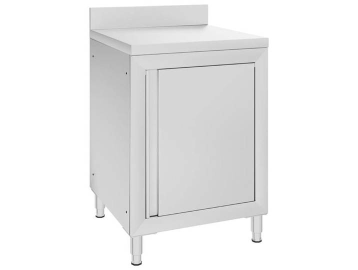 SALE 2026  Résistant et robuste - Table de travail commerciale avec armoire 60x60x96cm Inox PRO706318961